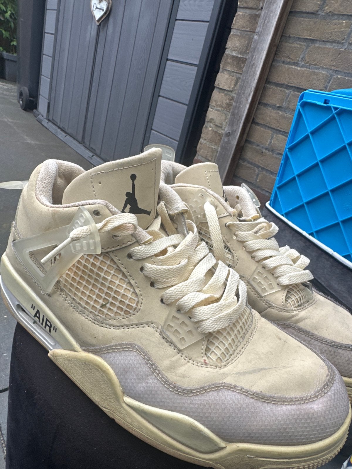 Nike Air Jordan 4 Off-White Sail Sneakers, Ophalen, Overige kleuren, Sneakers of Gympen, Gedragen
