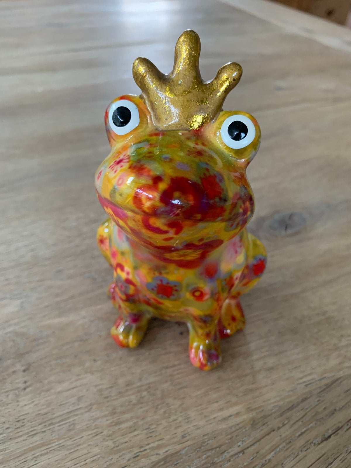 Spaarpot Pomme Pidou Kikker met Kroon, Ophalen of Verzenden, Zo goed als nieuw, Steen, Aardewerk of Keramiek, Dier