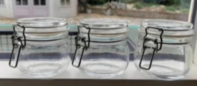 3x voorraadpot met deksel, helder glas; Korken Ikea, Ophalen of Verzenden, Nieuw, Glas