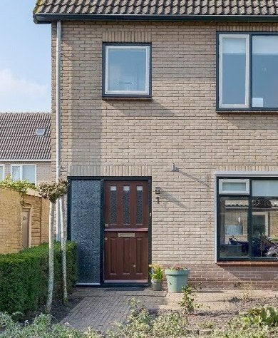 Houten voordeur met glas (linksdraaiend), Gebruikt, 80 tot 100 cm, Ophalen of Verzenden, Buitendeur