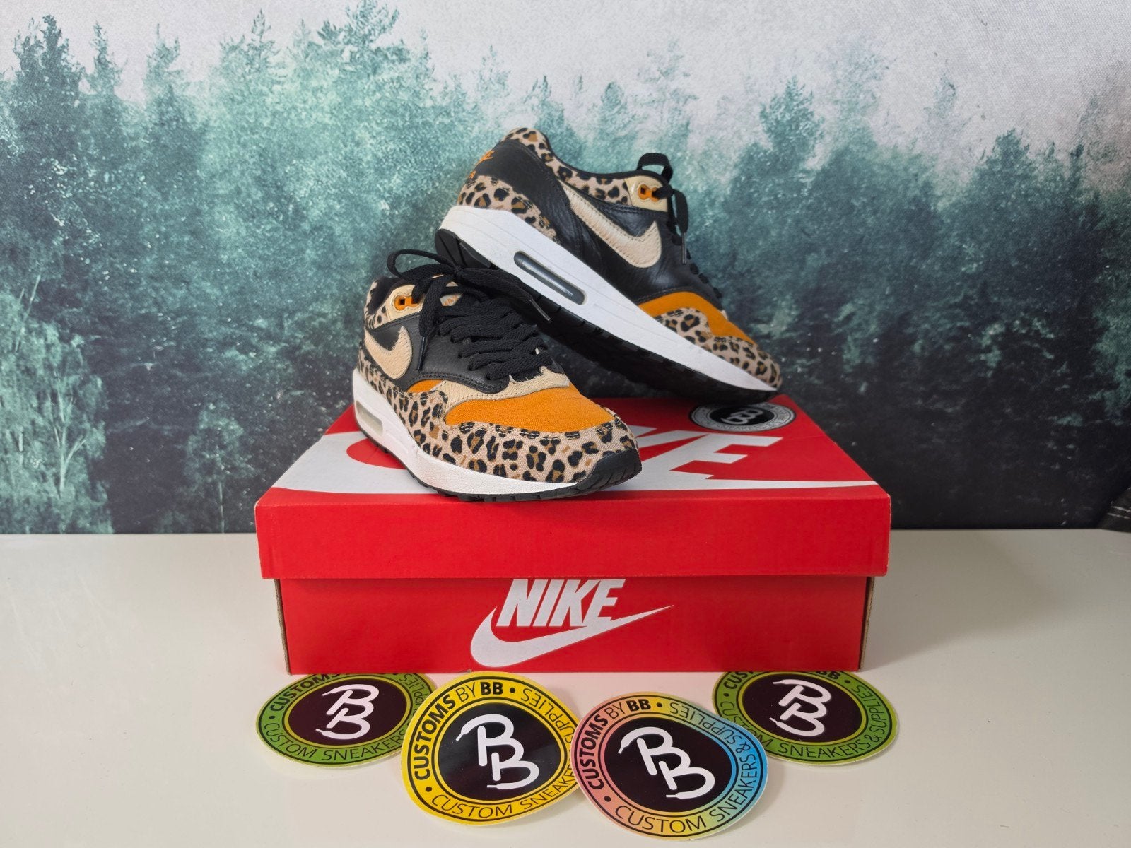 Nike Air Max 1 PRM Leopard BV1977-200, Ophalen of Verzenden, Zo goed als nieuw, Oranje, Sneakers of Gympen