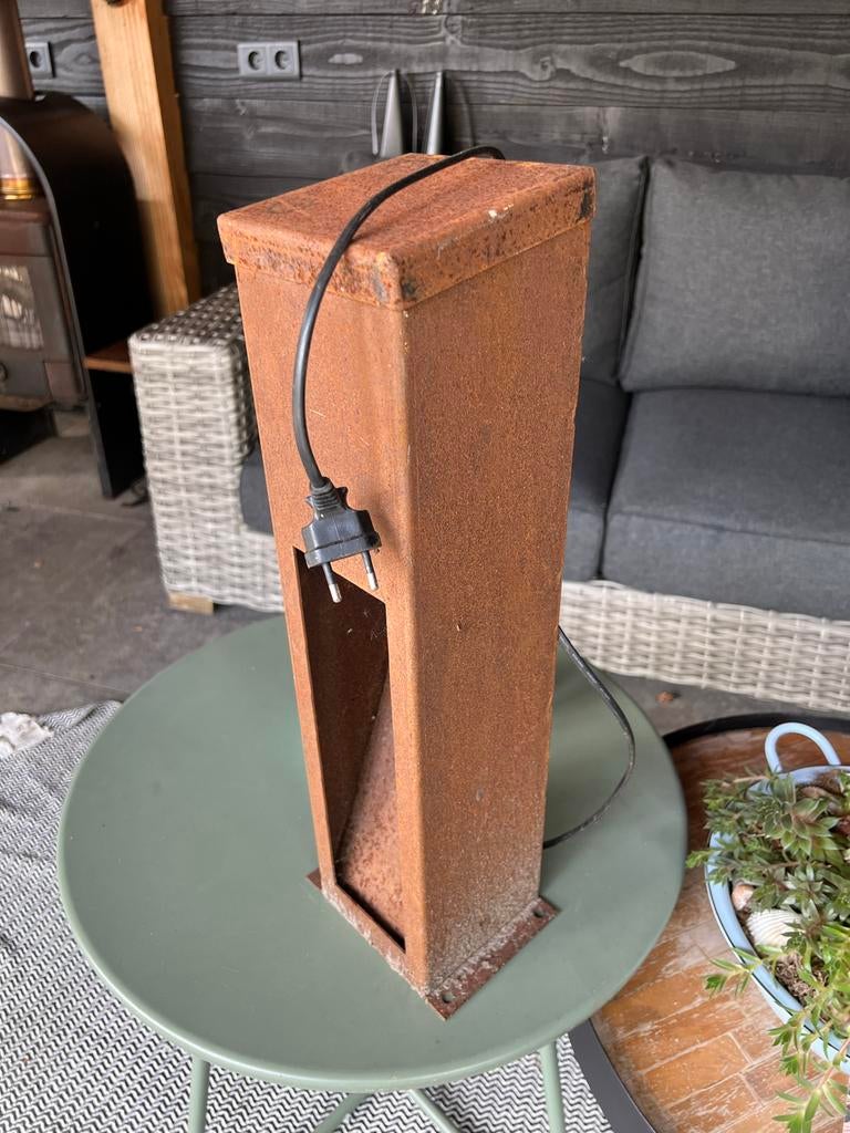Staande Lamp - cortenstaal, Minder dan 50 watt, Staande lamp, Ophalen of Verzenden, Led