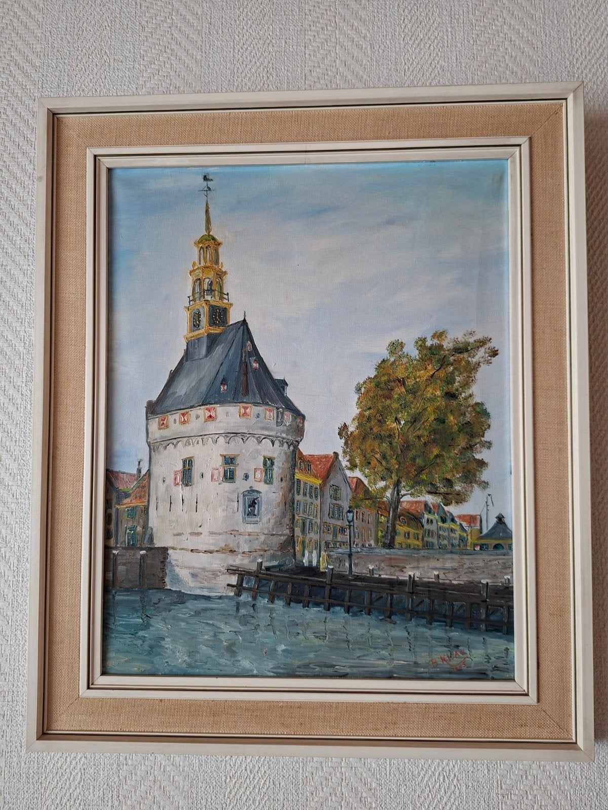Olieverfschilderij B. Klay 1965 - Stadsgezicht Hoorn, Ophalen