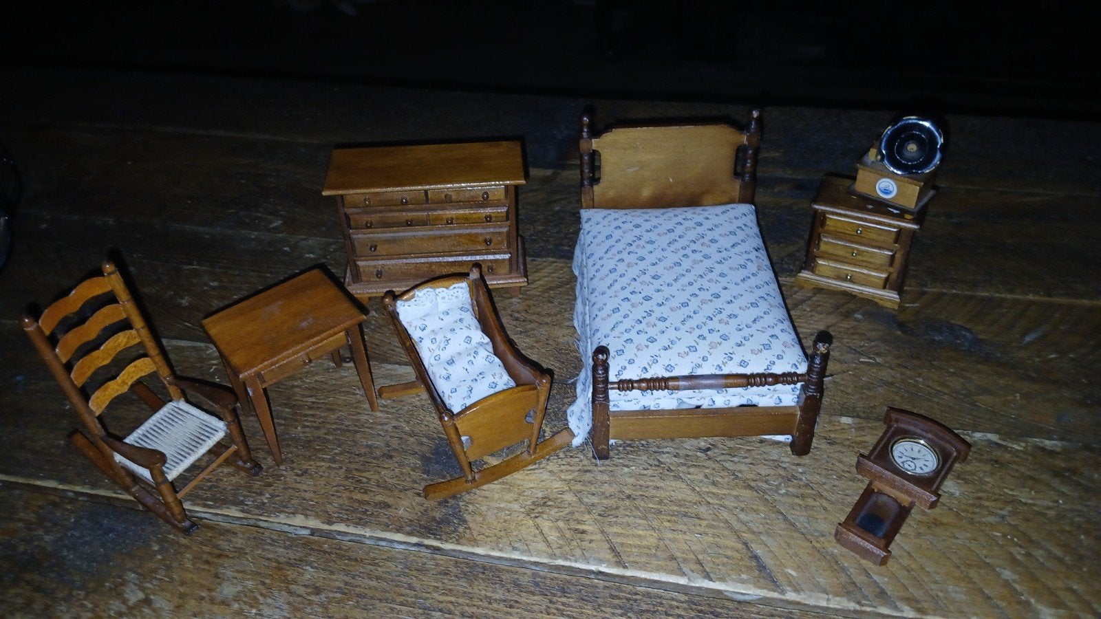 Poppenhuis Slaapkamer Set 1:12 - Miniatuur Meubels, Ophalen of Verzenden, Gebruikt, Poppenhuis