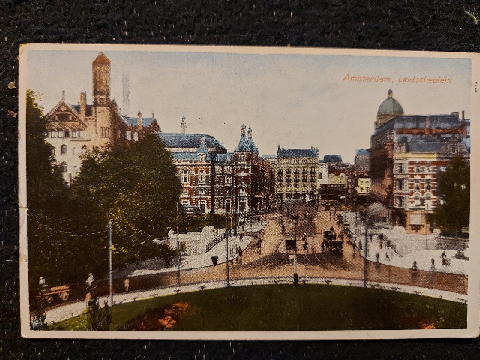 Oude Ansichtkaart Amsterdam, Leidseplein (voor 1920), Verzamelen, Ophalen of Verzenden, Voor 1920, Gelopen, Noord-Holland