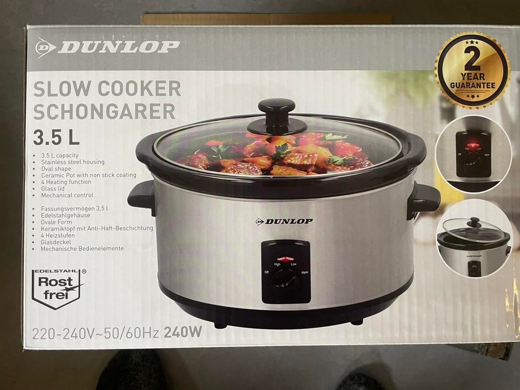 Dunlop Slowcooker 3,5 ltr met keramische pot, Ophalen of Verzenden, Nieuw