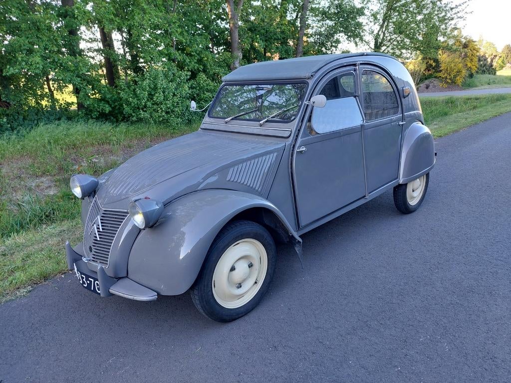 Originele Citroën 2CV ribbelkap uit 1955 eend, Stof, Handgeschakeld, Zilver of Grijs, Voorwielaandrijving