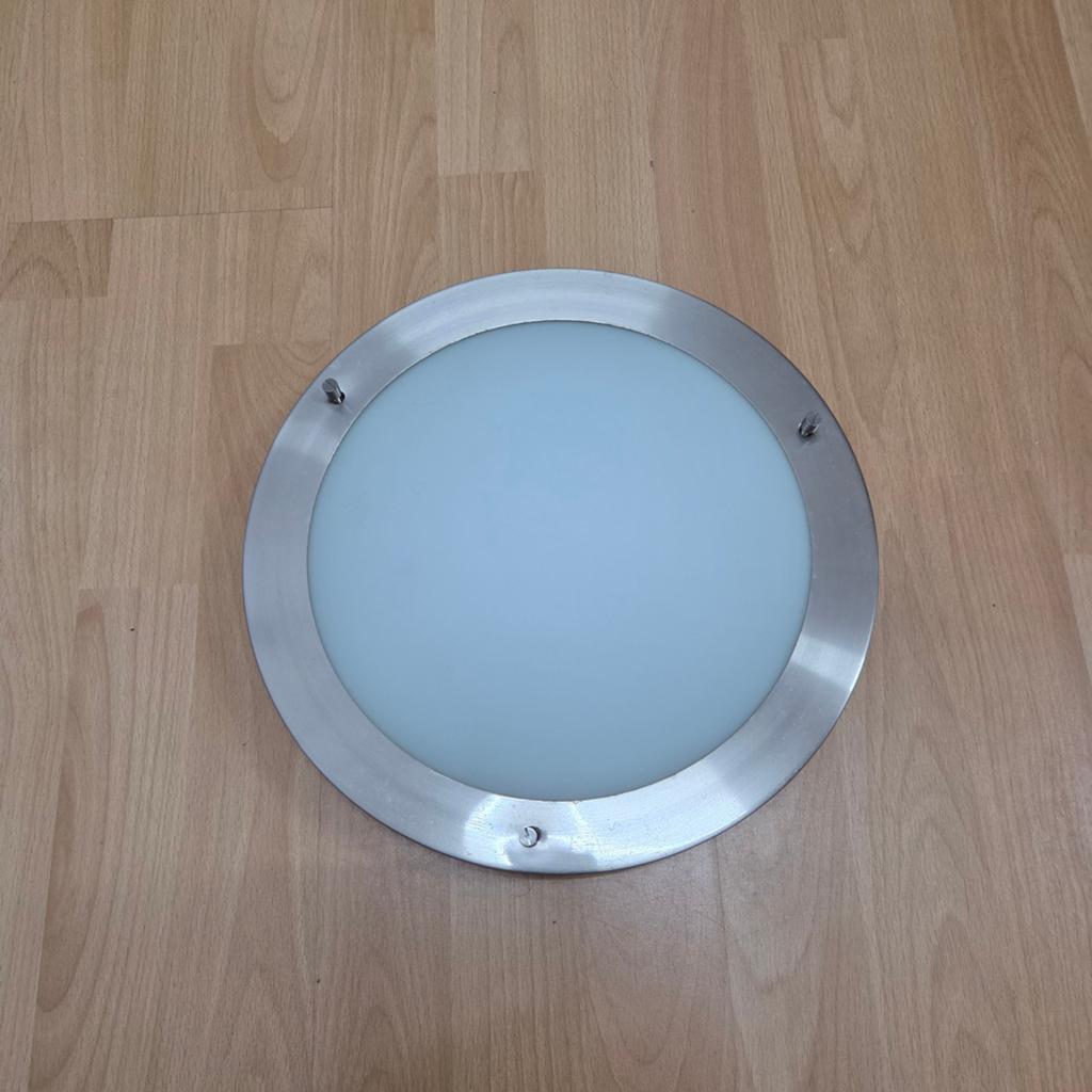 Massive Plafondlamp RVS Rond IP44 Badkamer Buitenlamp, Ophalen of Verzenden, Gebruikt, Modern, Industrieel, Functioneel
