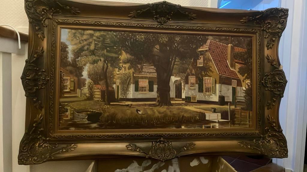 Schilderij in lijst, Antiek en Kunst, Kunst | Schilderijen | Klassiek, Ophalen of Verzenden