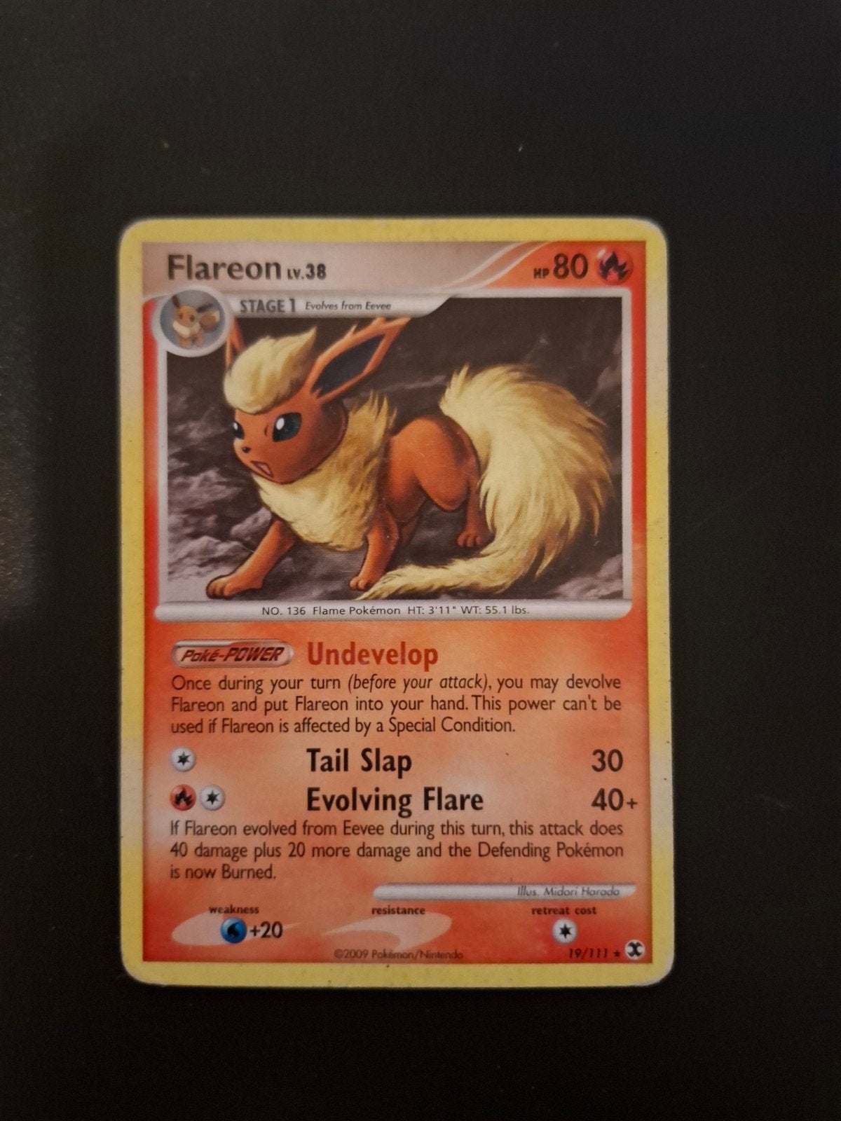 Flareon #19 Pokemon Rising Rivals Kaart, Ophalen of Verzenden, Gebruikt, Losse kaart