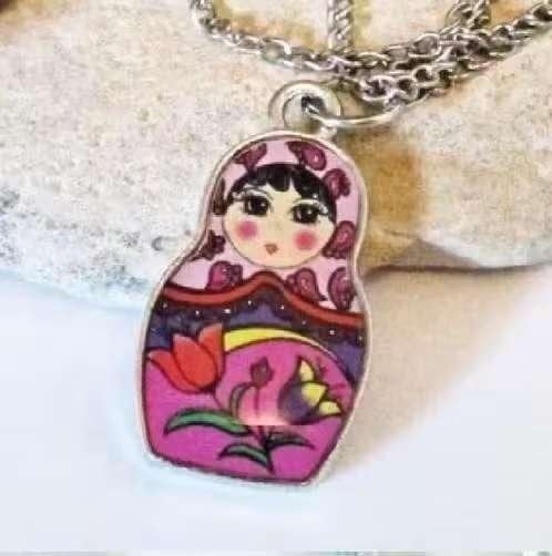 💥💥Matroesjka ketting Babushka., Overige kleuren, Nieuw, Ophalen of Verzenden, Overige materialen