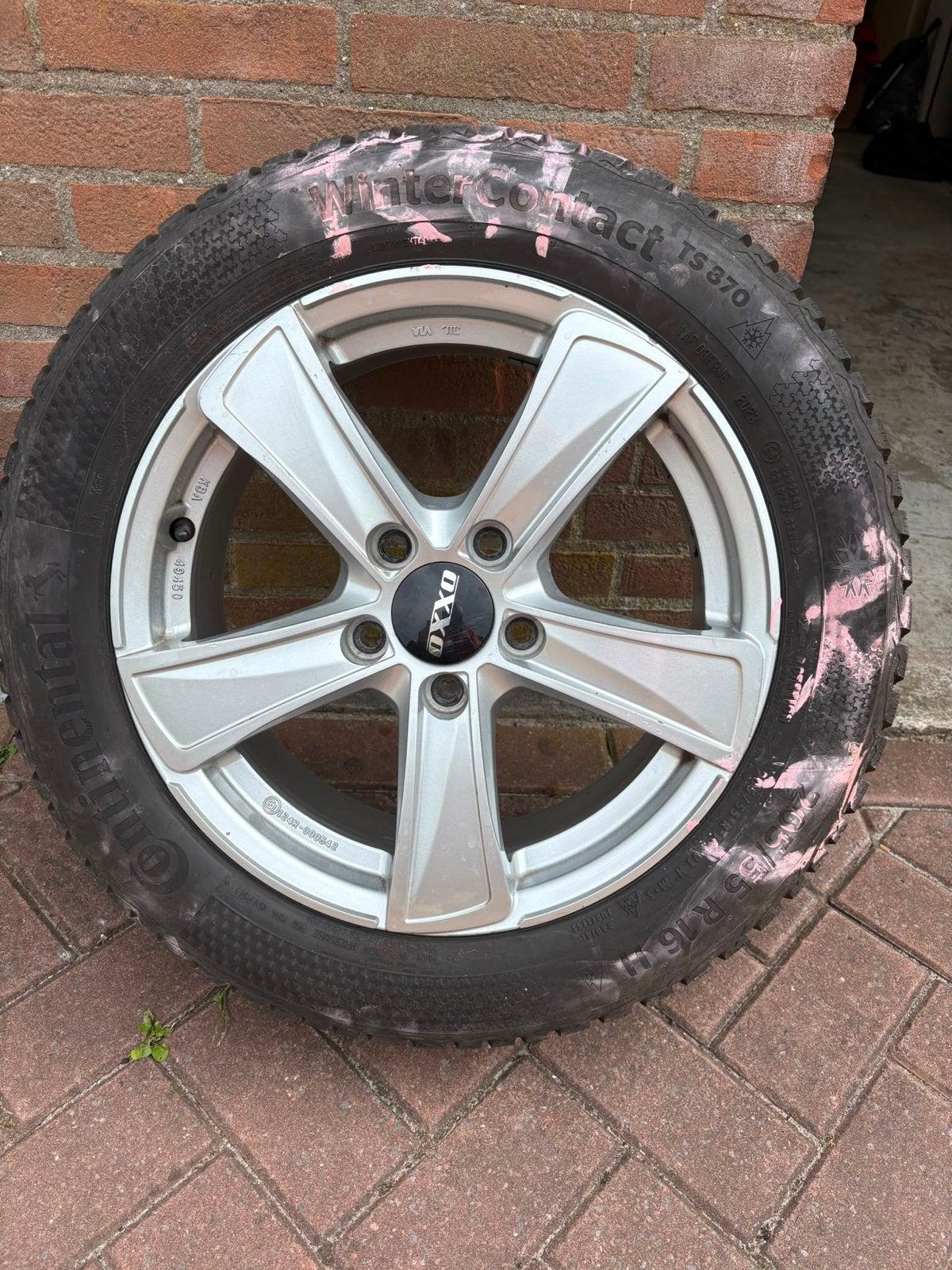 Winterbandenset met velgen 205/55 R16 H, Ophalen, Gebruikt