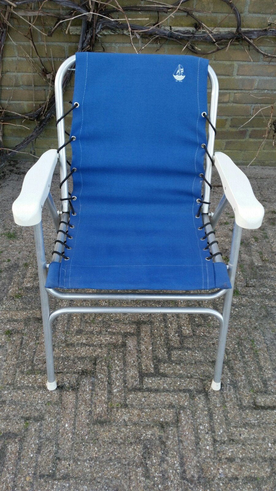 Retro Vintage campingstoel met armleuningen, Caravans en Kamperen, Ophalen, Zo goed als nieuw, Campingstoel