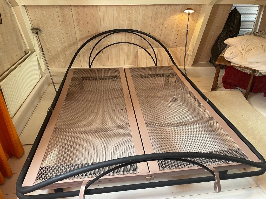 Vintage Auping bed 160 x 200, Huis en Inrichting, Slaapkamer | Bedden, Ophalen, Gebruikt, Zwart, Tweepersoons