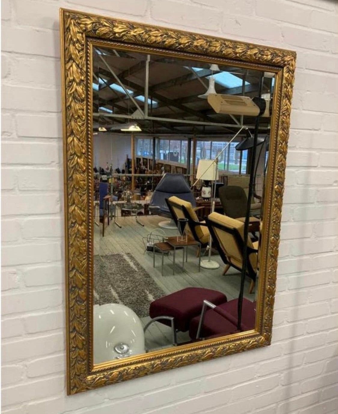 Spiegel vintage barok antiek stijl geslepen wandspiegel., Ophalen of Verzenden