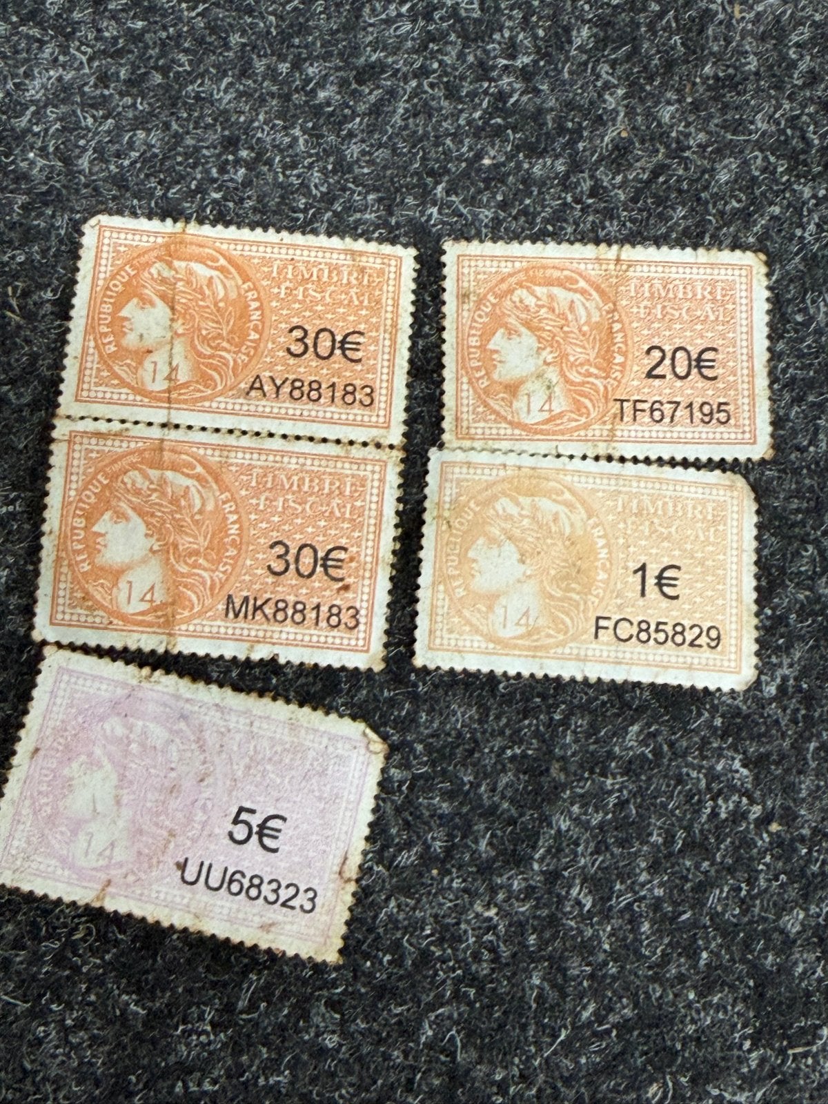 Franse Fiscale Postzegels - Diverse Waarden, Postzegels en Munten, Postzegels | Nederland, Ophalen of Verzenden, T/m 1940, Gestempeld