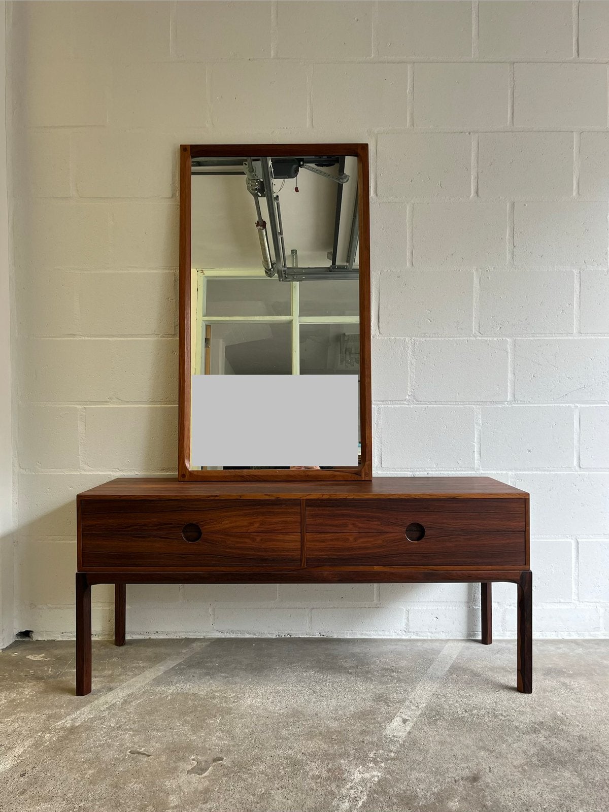 Deens design ladekast met spiegel vintage, Huis en Inrichting, Ophalen, 50 tot 100 cm, Zo goed als nieuw, Minder dan 100 cm