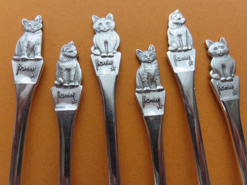 Poes . Franciens katten .Douwe Egberts lepeltjes 1997, Antiek en Kunst, Verzenden