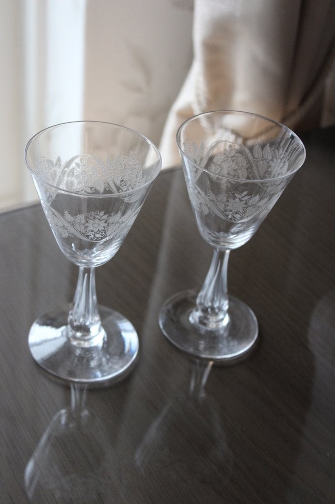 Antieke Saint Louis/Baccarat kristallen wijnglazen set van 5, Antiek en Kunst, Ophalen of Verzenden