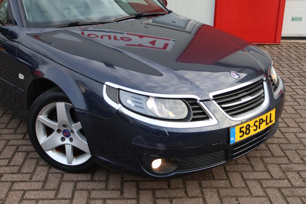 Saab 9-5 2.3t Arc | Origineel NL | Automaat | Leder | Cruise, Auto's, Saab, Zwart, 4 cilinders, 2290 cc, Bedrijf