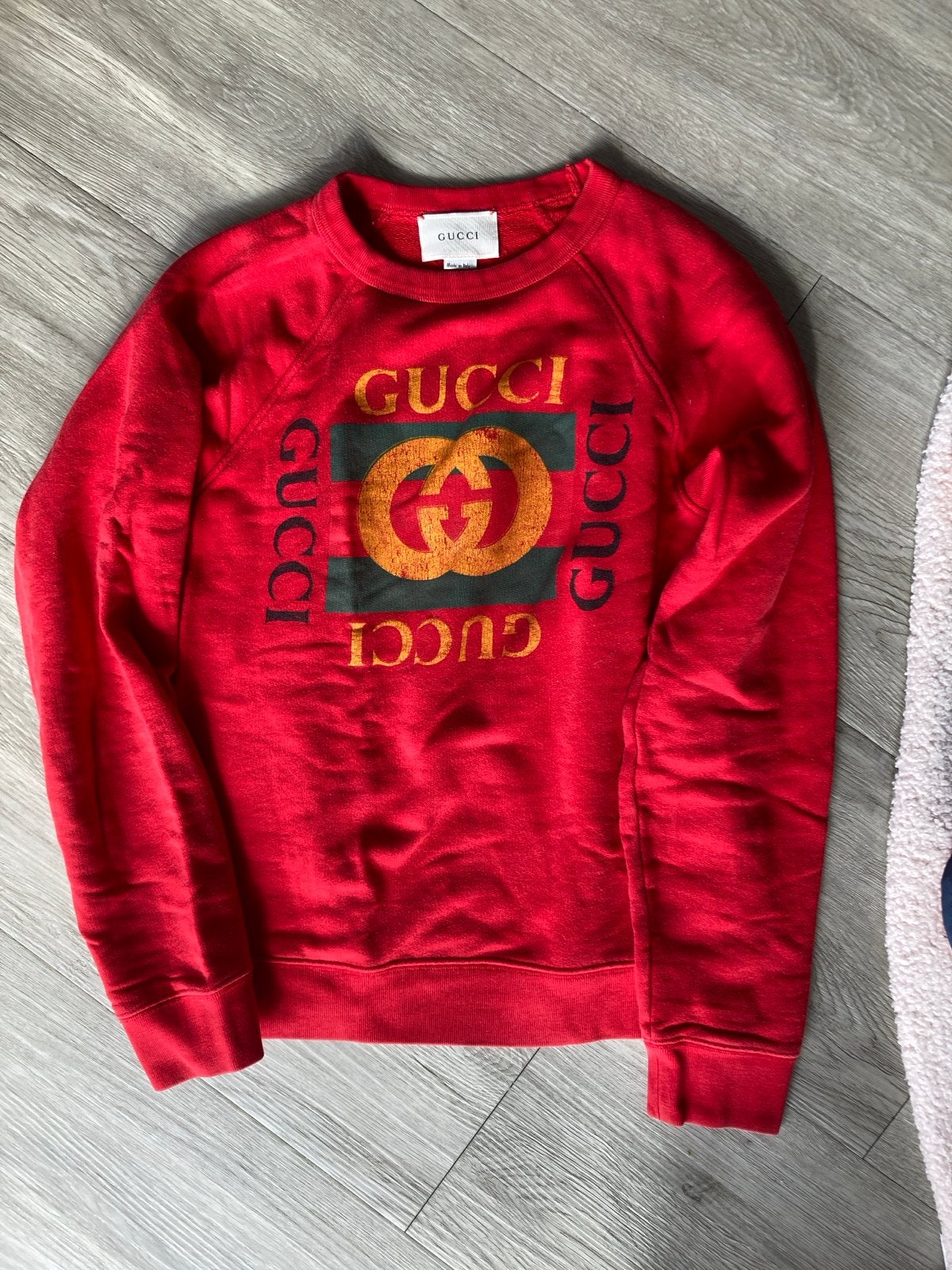 Gucci rode sweater met logo - Maat XS, Ophalen of Verzenden, Gedragen, Rood