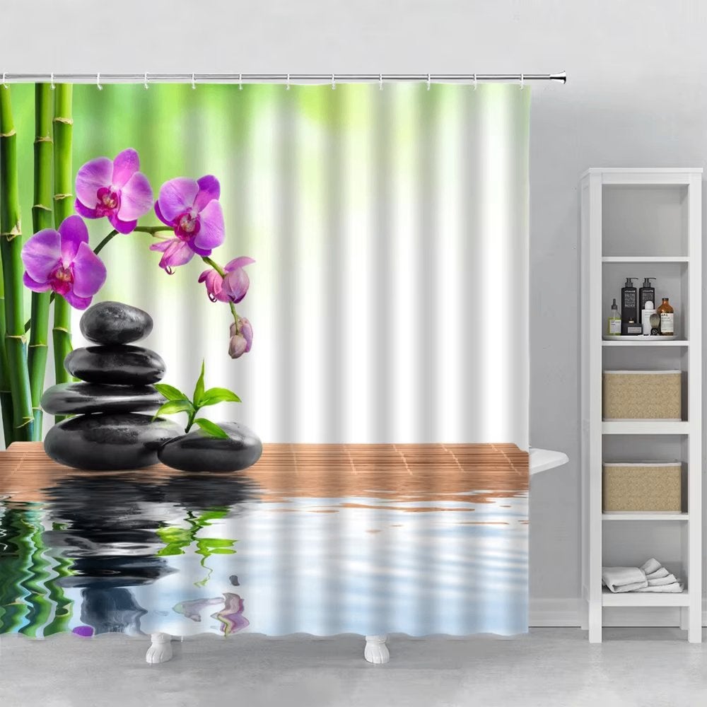 Bamboe Spa Douchegordijn 1 / Relax Zen Tuin, Verzenden, Nieuw, Overige kleuren
