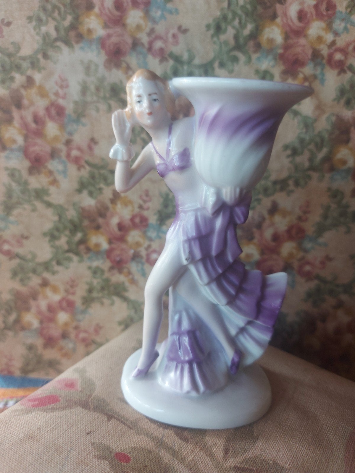 Art-deco flapper girl kandelaar, Ophalen of Verzenden