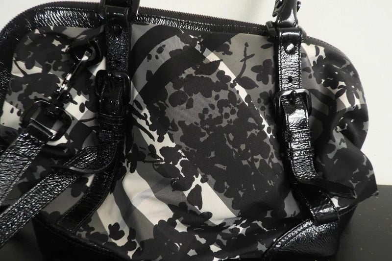 Burberry crossbody tas ruit bloemen lak leer deel Authentiek, Overige merken, Verzenden, Zwart, Zo goed als nieuw