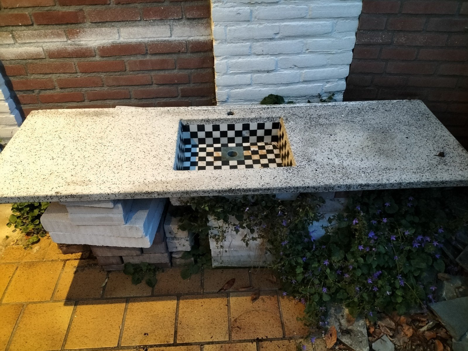 Vintage Terrazzo Aanrechtblad, Ophalen, Gebruikt