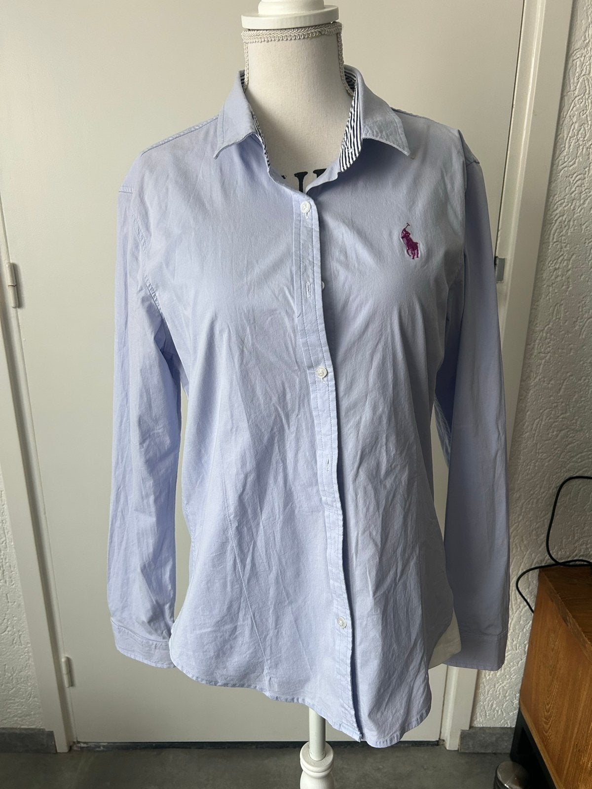 Polo Ralph Lauren blouse - Maat L (valt als M), Ophalen of Verzenden, Zo goed als nieuw, Maat 38/40 (M), Blauw