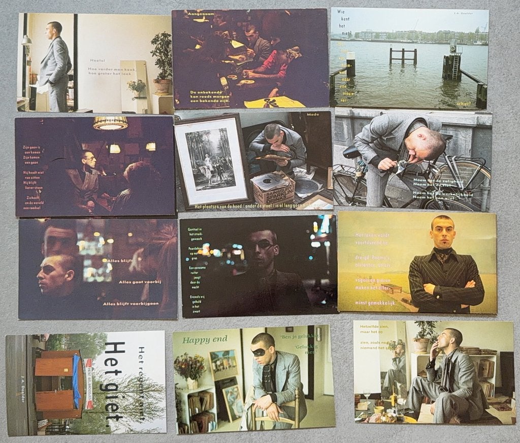 Zeldzame reeks (31 stuks) Jules Deelder poëziekaarten, Ophalen, 1980 tot heden, Ongelopen, Cultuur en Media