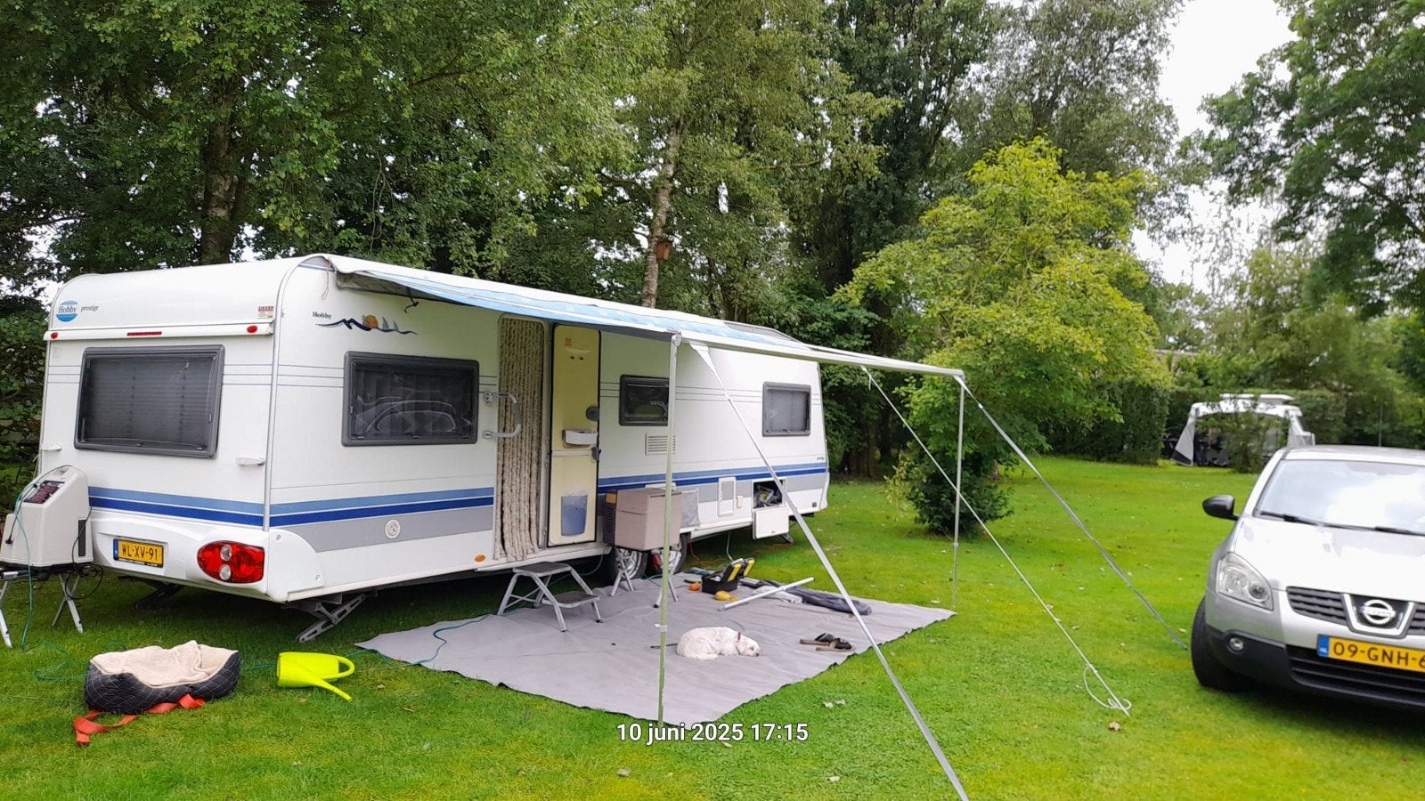 Ruime Hobby Prestige caravan., Caravans en Kamperen, Caravans, Particulier, tot en met 6, 1500 - 2000 kg, Overige, Hobby, 2 aparte bedden