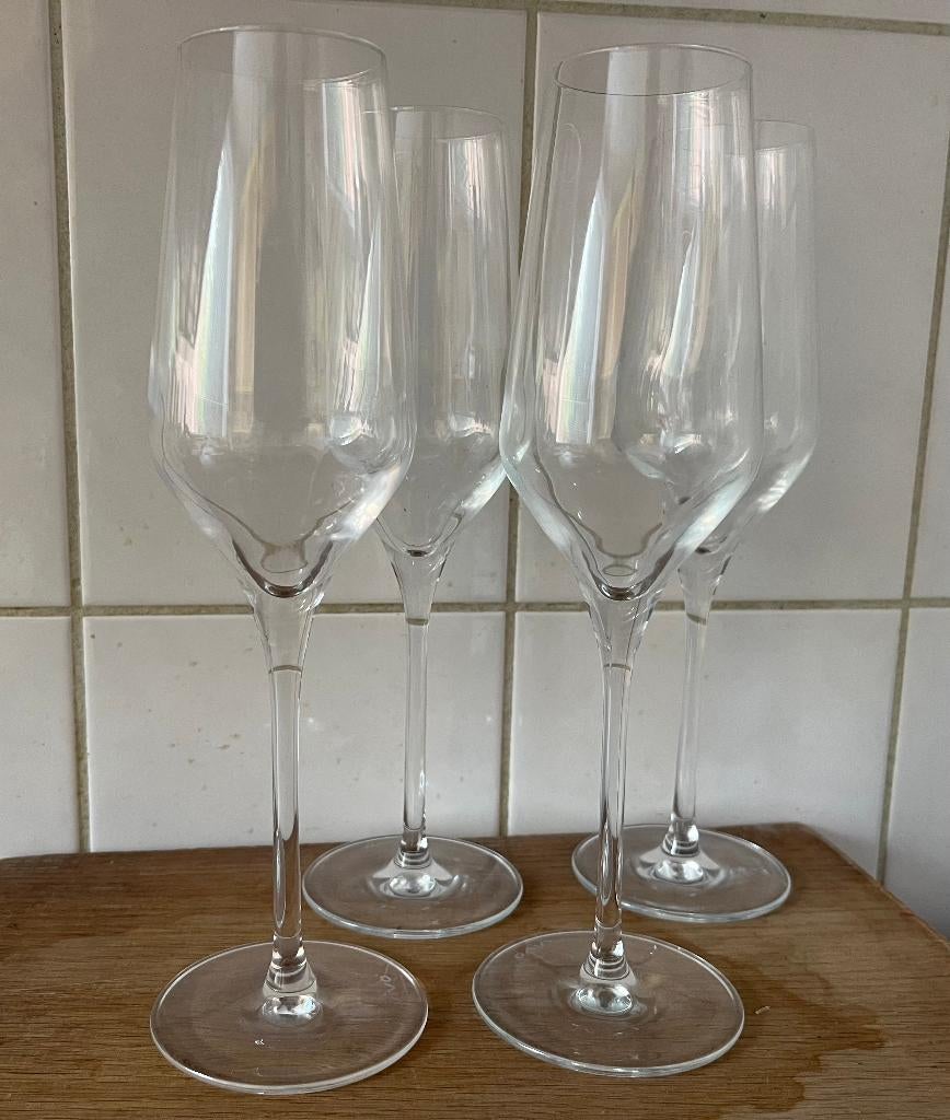 4x VIVO AH Champagne glazen, Ophalen of Verzenden, Zo goed als nieuw, Overige typen