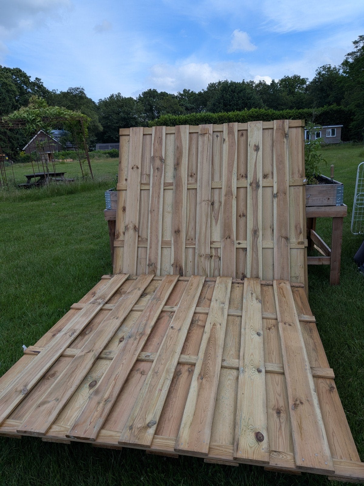 Grenen houten schuttingdelen 4 stuks, Ophalen, 1 tot 2 meter, Minder dan 3 meter, Nieuw
