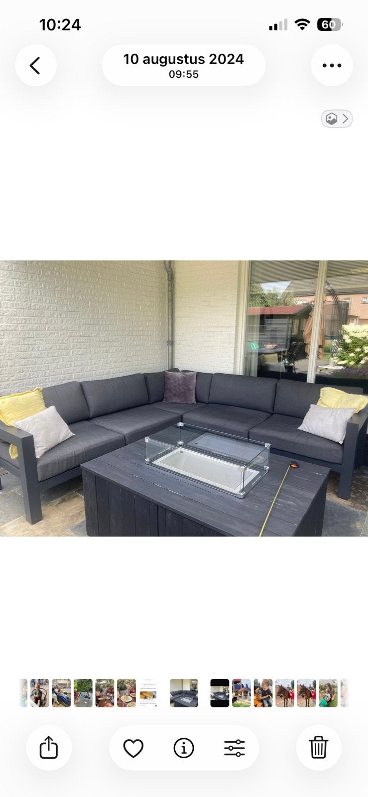 Loungebank met vuurtafel, Ophalen, Zo goed als nieuw
