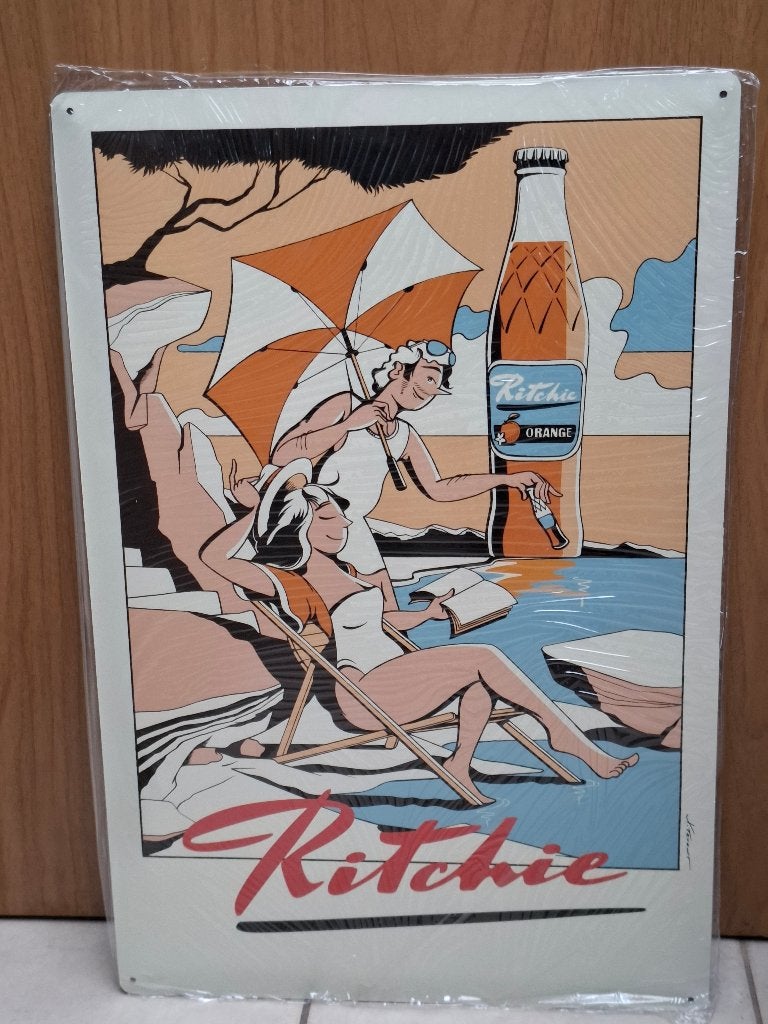 Nieuw reclamebord Ritchie limonade 60 x 40 cm, Verzamelen, Ophalen of Verzenden, Nieuw, Reclamebord
