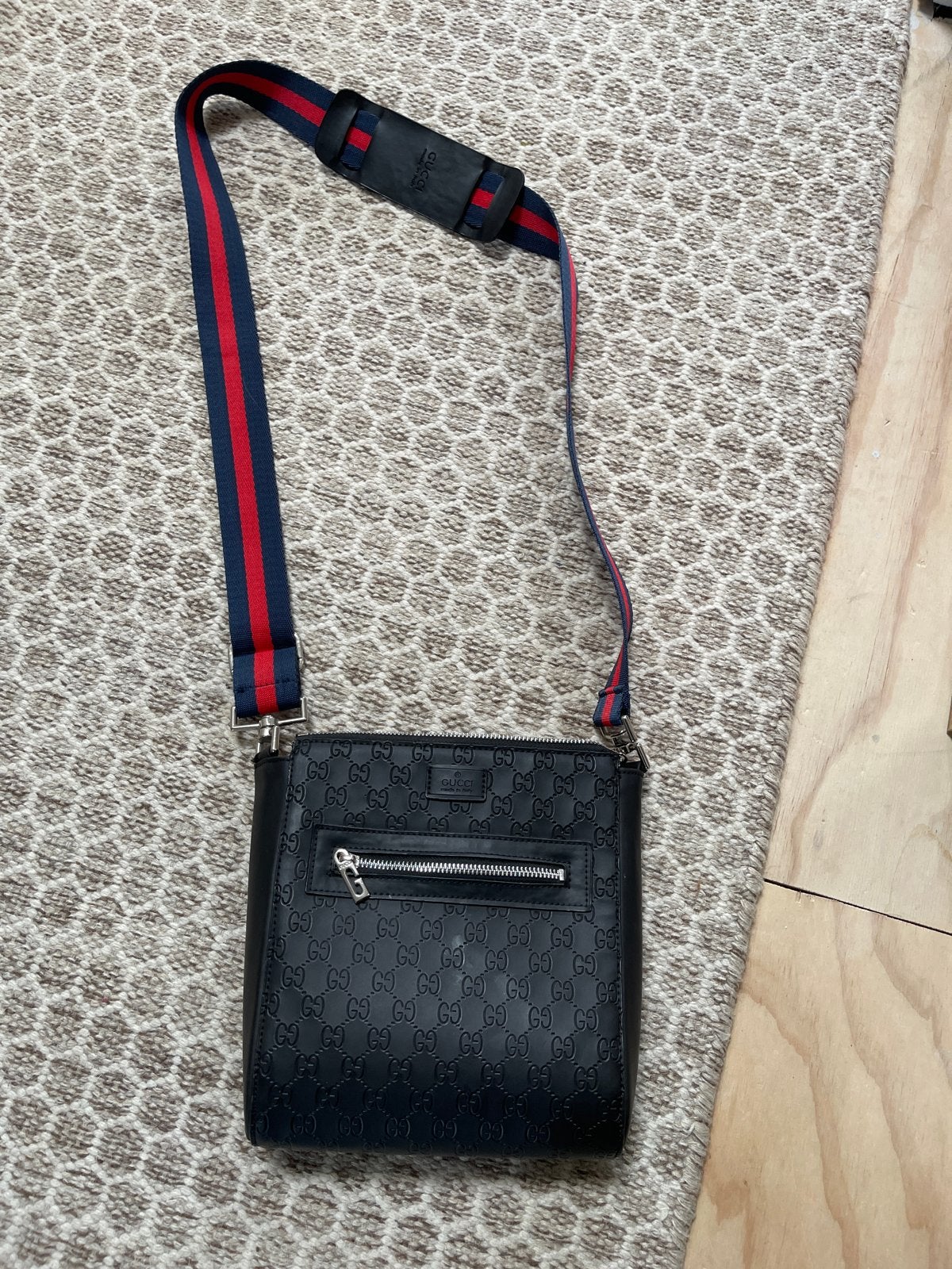 Gucci GG Supreme Messenger Tas - Zwart, Overige merken, Gebruikt, Zwart, Ophalen of Verzenden