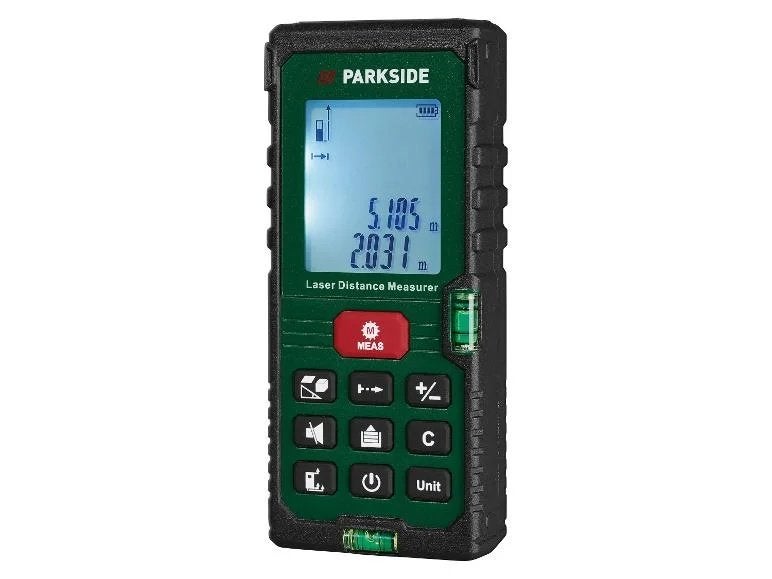 PARKSIDE Laser afstandsmeter, Doe-het-zelf en Verbouw, Meetapparatuur, Ophalen of Verzenden, Zo goed als nieuw, Afstand
