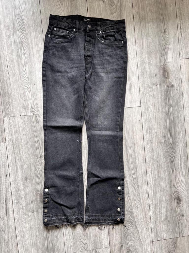 Zwarte Flared Broek met Knoopdetails - MAN, Verzenden, Nieuw, Zwart, W32 (confectie 46) of kleiner