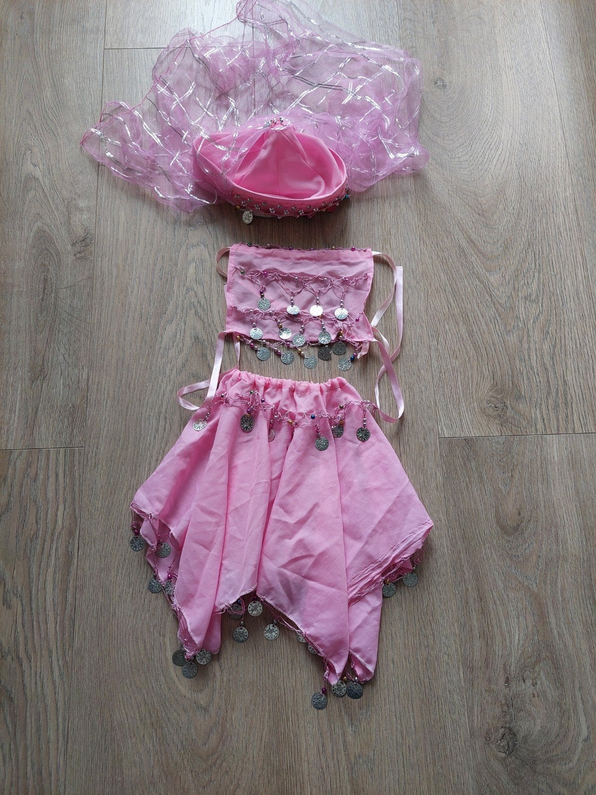 Roze buikdans kledingsetje voor kinderen, Ophalen of Verzenden, Zo goed als nieuw, Meisje
