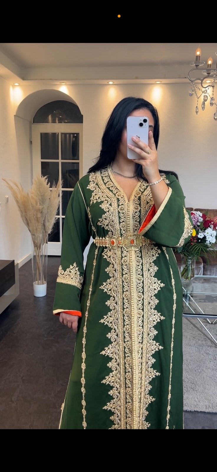 TE HUUR – ZEER EXCLUSIEVE Marokkaanse Takchita / Caftan, Maat 38/40 (M), Overige typen, Blauw, Ophalen of Verzenden