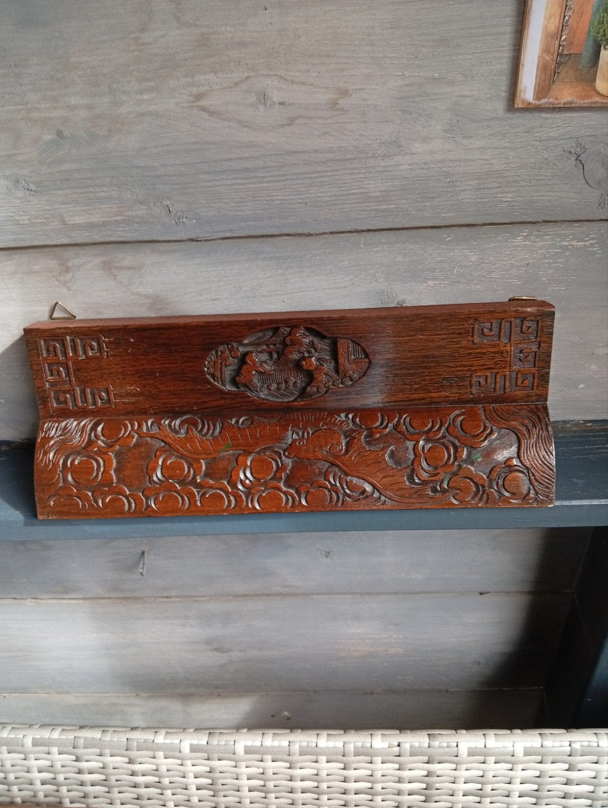 Antiek gesneden houten paneel met dieren en figuren, Antiek en Kunst, Ophalen of Verzenden