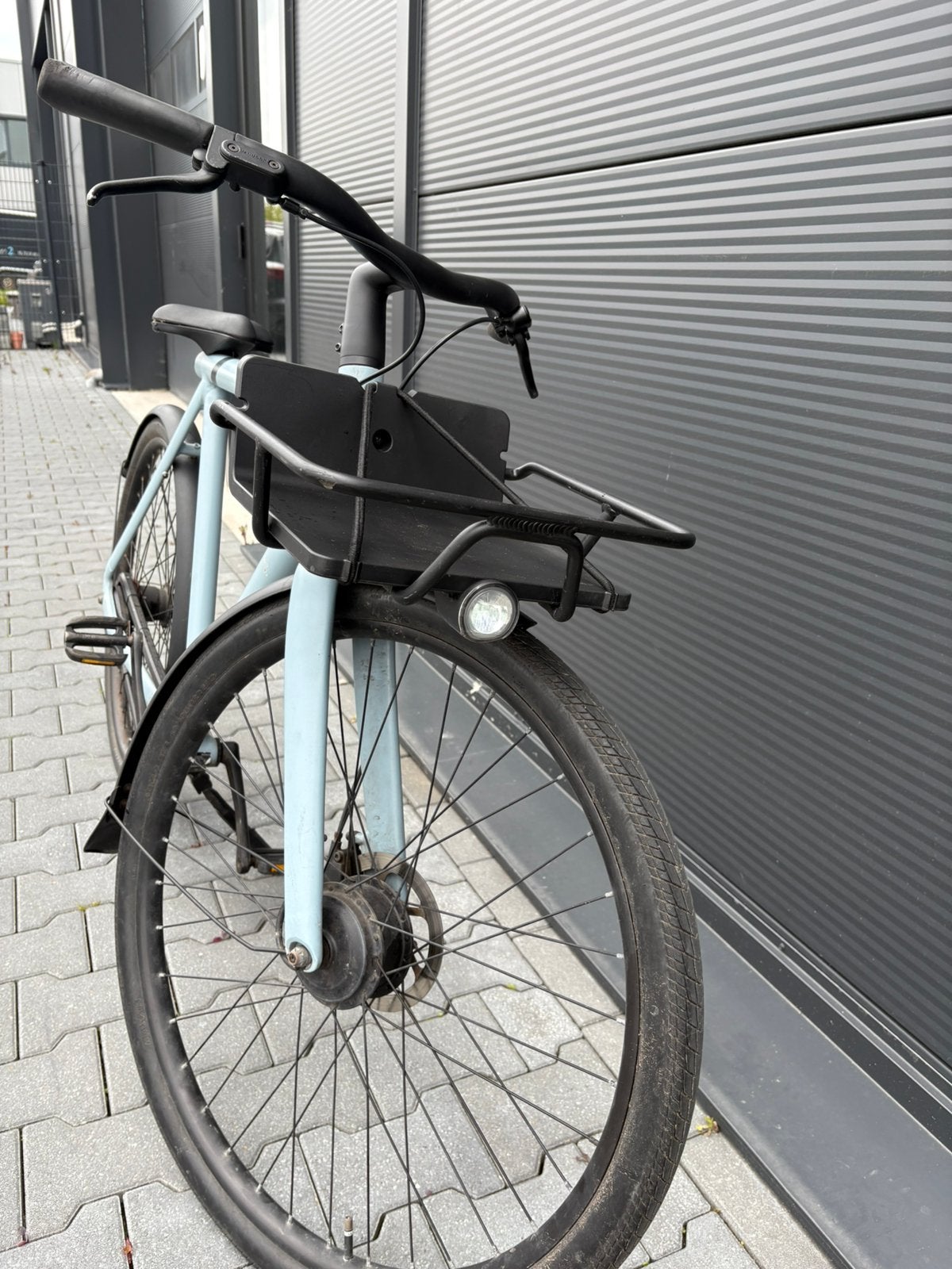 VanMoof S3 E-bike - Lichtblauw met Voordrager, Fietsen en Brommers, Fietsen | Heren | Herenfietsen, Ophalen, Zo goed als nieuw