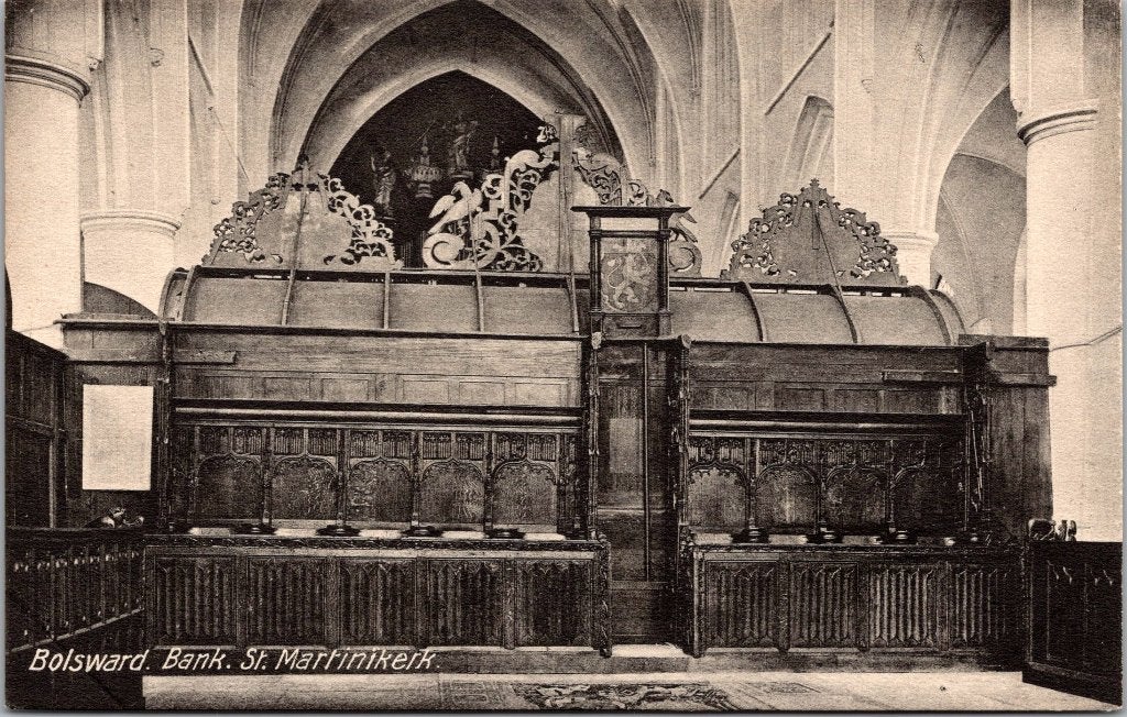 Bolsward 11 ansichtkaarten briefkaart stadhuis & jaren 50 60, Verzenden, 1940 tot 1960, Gelopen, Friesland