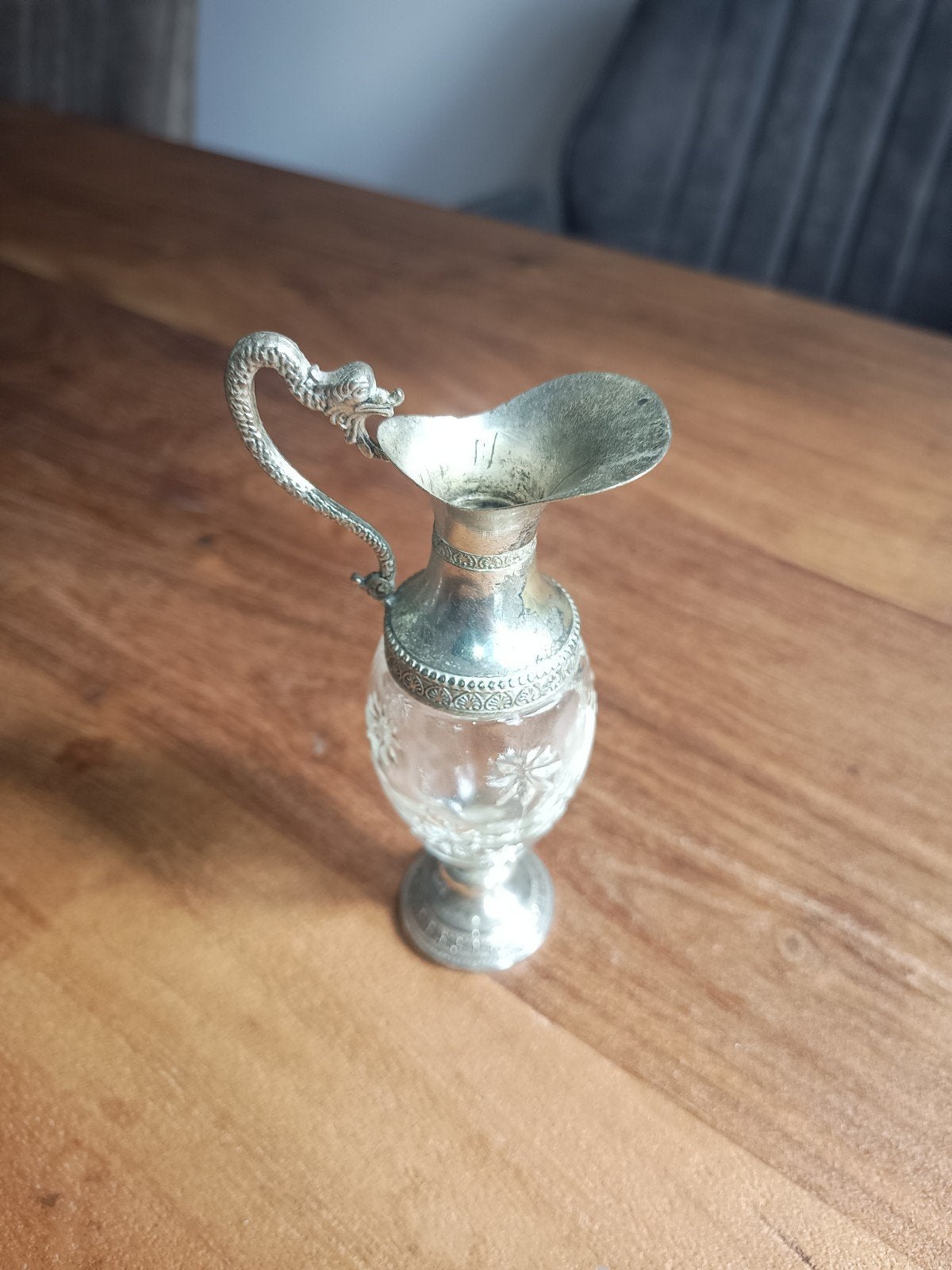 Antieke Distillerie Buton karaf met zilveren accenten, Ophalen of Verzenden