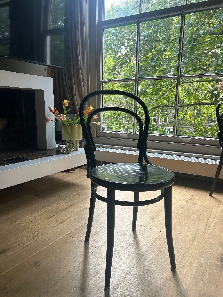 Set van 4 Thonet stoelen - bistro, Huis en Inrichting, Stoelen, Ophalen, Gebruikt, Zwart, Vier