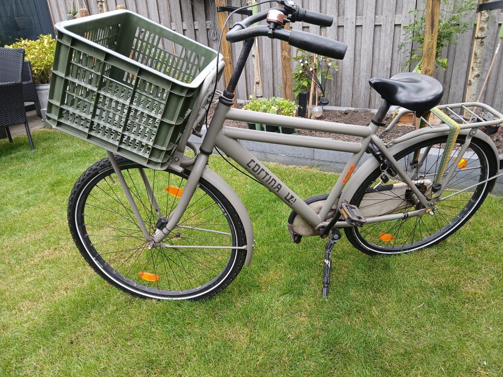 Cortina U4 Transportfiets - Gebruikt, met krat, Fietsen en Brommers, Fietsen | Dames | Damesfietsen, Terugtraprem, Gebruikt, 50 tot 53 cm
