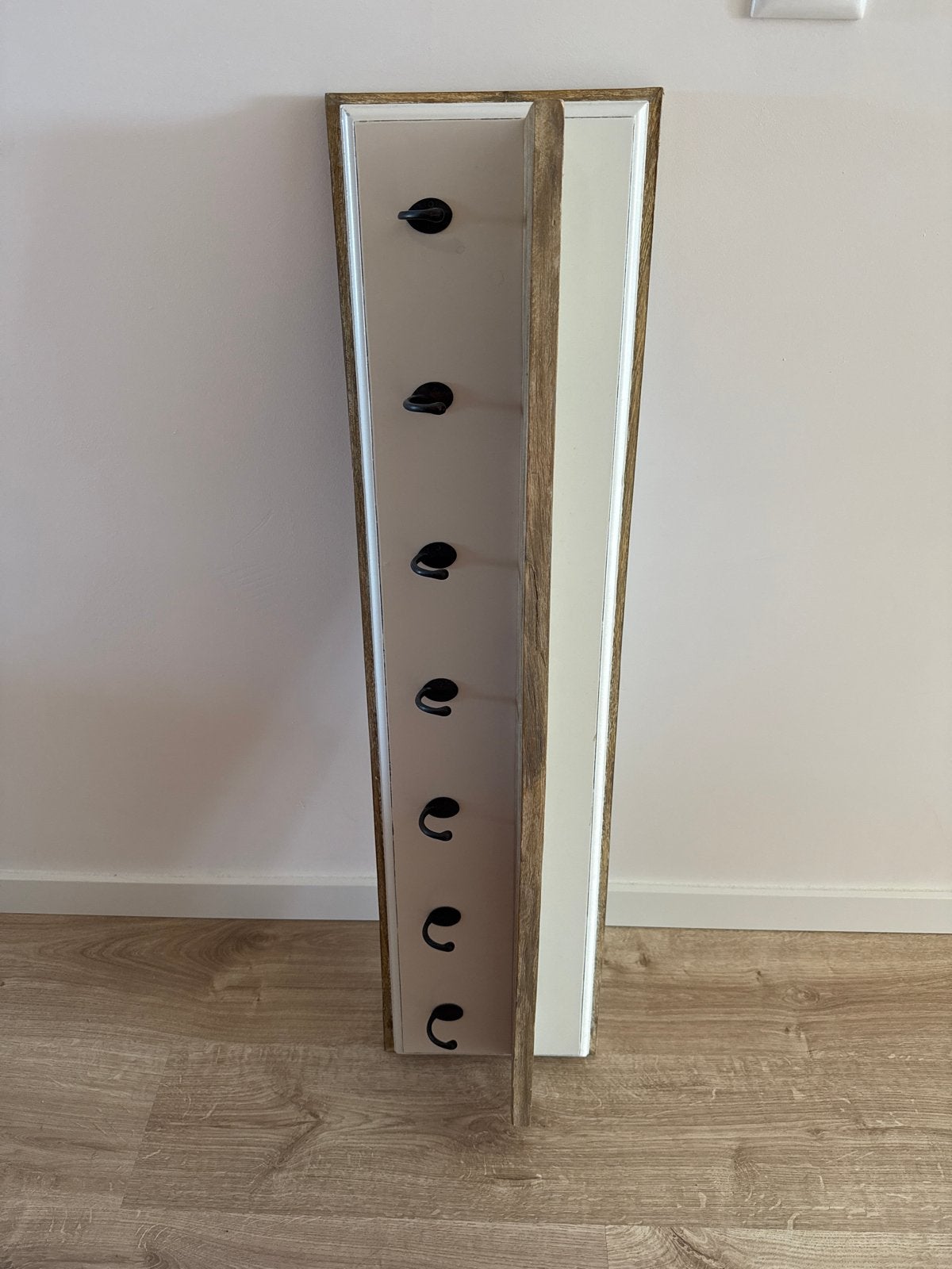 Wandkapstok met 7 haken - Hout en Metaal, Huis en Inrichting, Gebruikt, 100 tot 150 cm, Hout, Ophalen