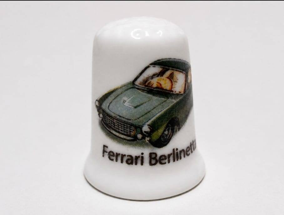 Ferrari Berlinetta tekening porselein vingerhoedje, Ophalen of Verzenden, Nieuw, Porselein, Nederland