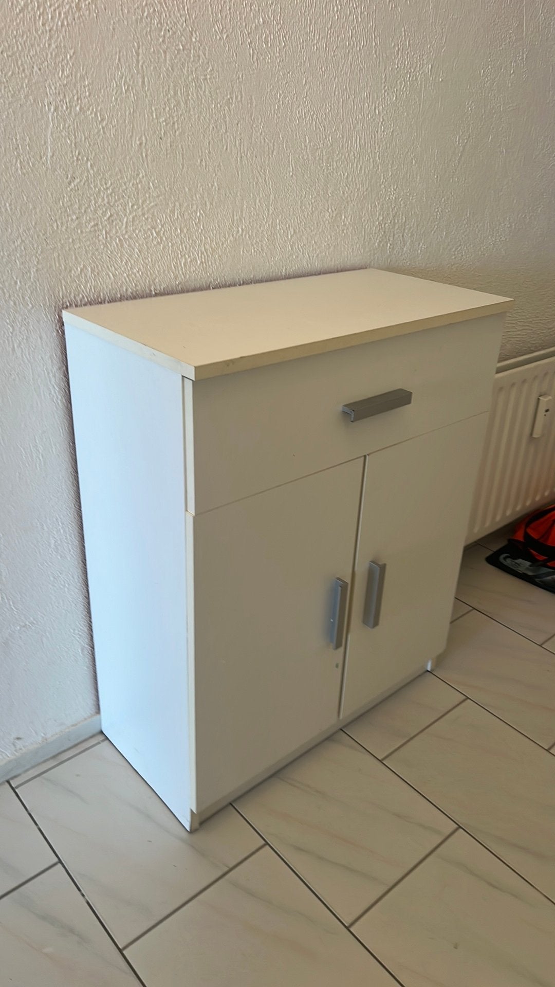 Witte kastje, Huis en Inrichting, Tafels | Eettafels, Ophalen, Gebruikt, Tot twee personen, 50 tot 100 cm